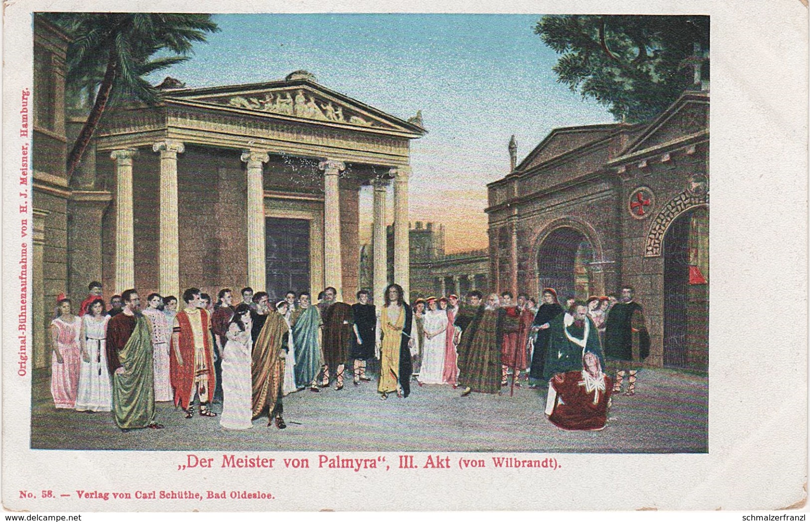 Künstlerkarte AK Der Meister von Palmyra III Akt Wilbrandt Bühnenaufnahme Theater Syrie Syria Syrien Arabie Arabia