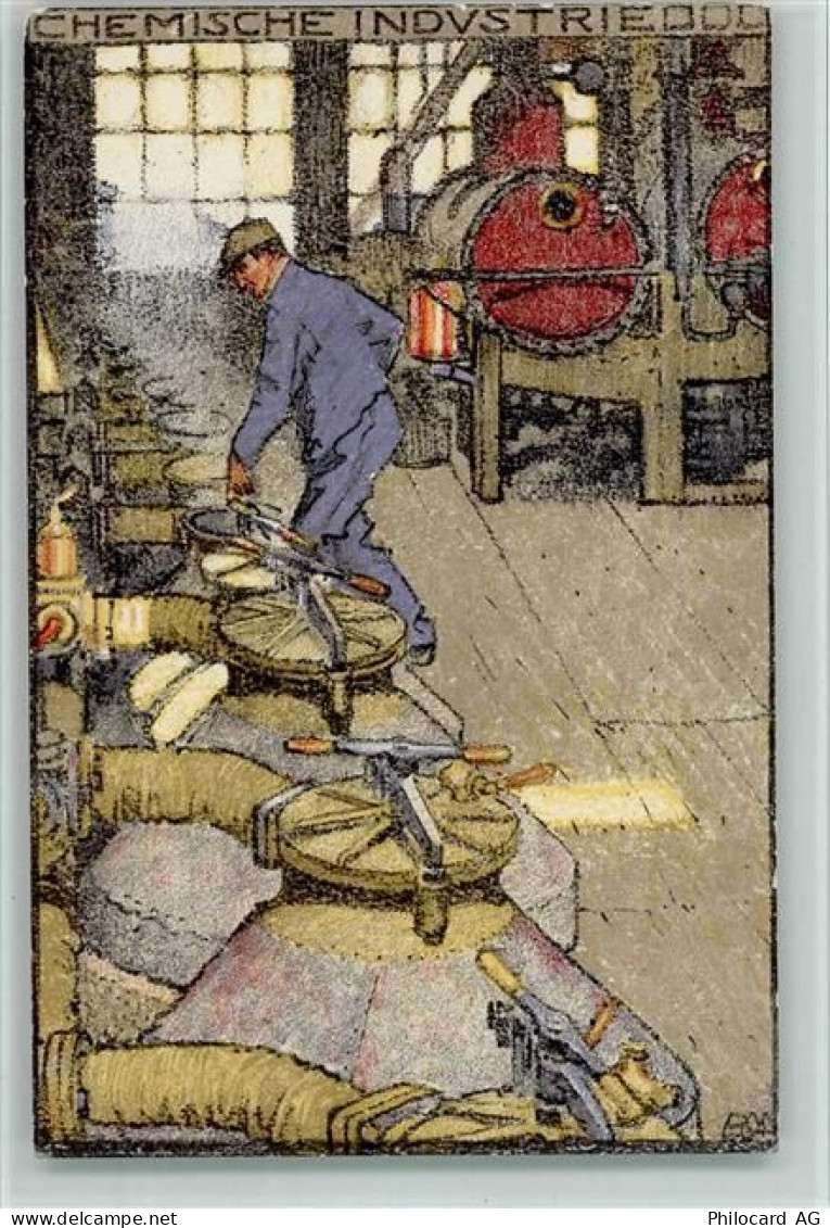 Künstlerkarte Chemische Idustrie - Berufe - Landes-Ausstellung 1914 Seri... - 13065148