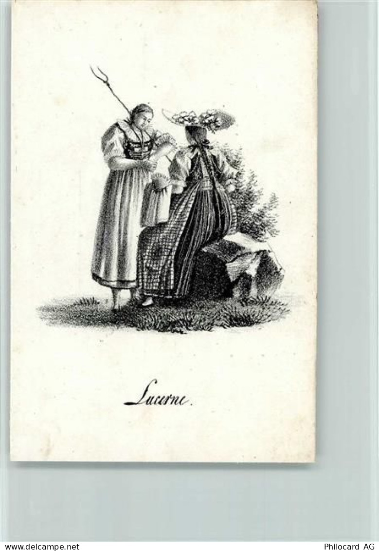 Künstlerkarte Frauen in Trachten - 11092637