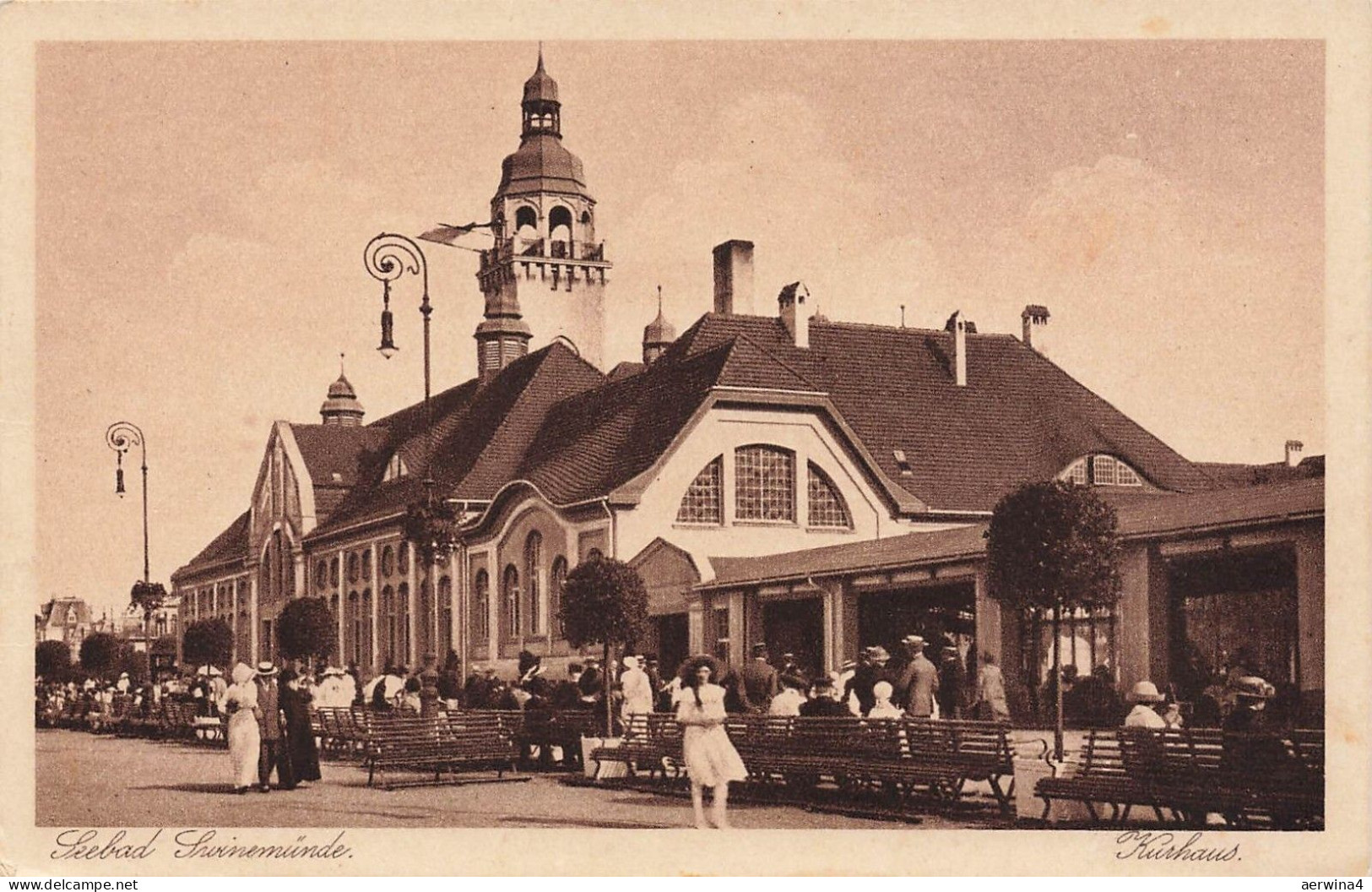 Kurhaus in Swinemünde Pommern Postkarte AK