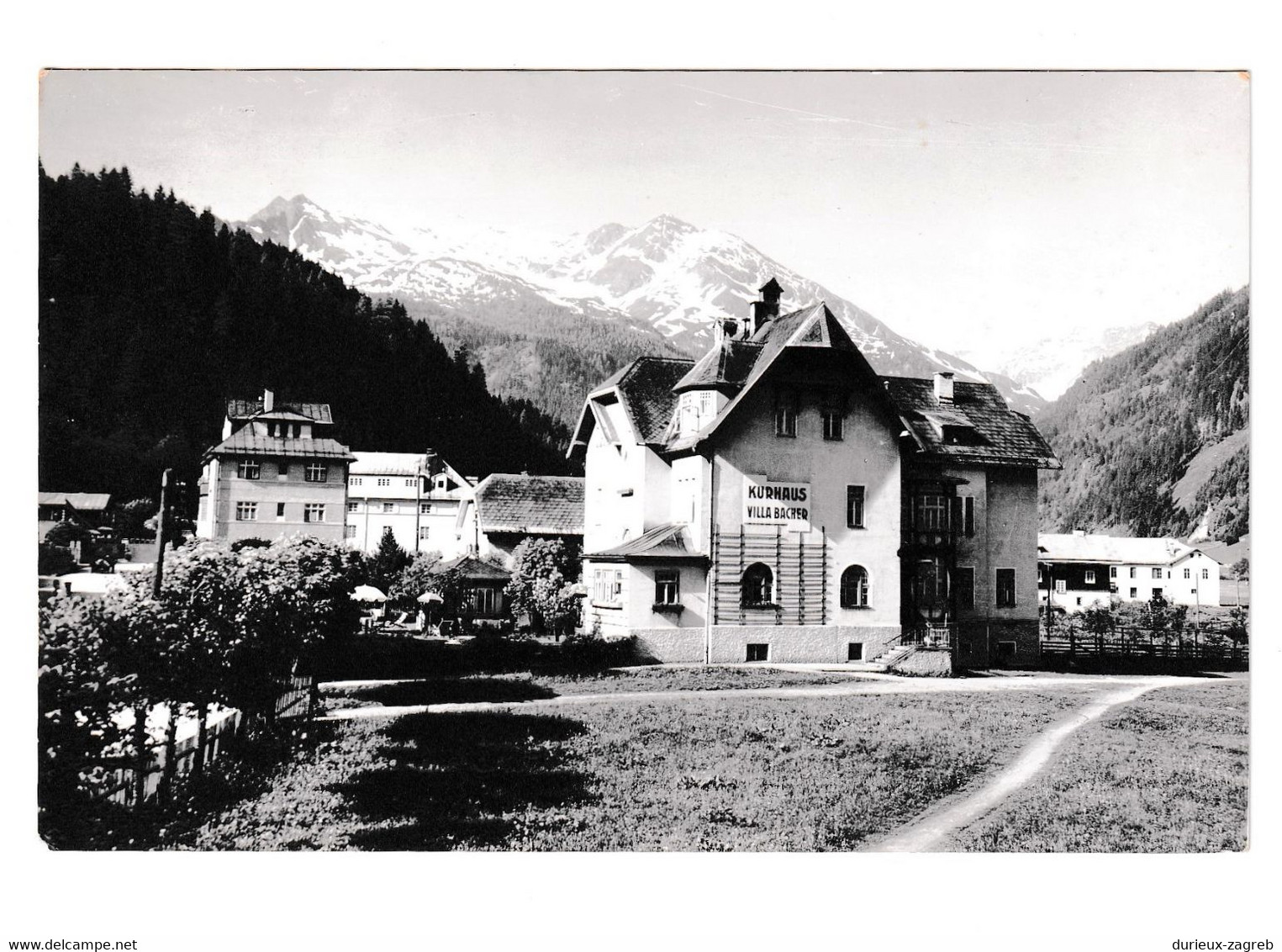 Kurhaus Villa Bacher old postcard posted 1947 Bad Gastein pmk b230205
