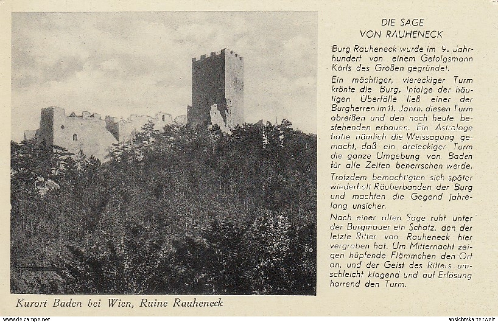 Kurstadt Baden bei Wien, Ruine Rauheneck ngl #E1667