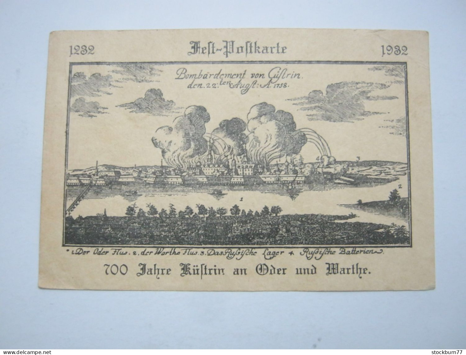 KÜSTRIN , 700 Jahrfeier  ,   Schöne Karte um 1932