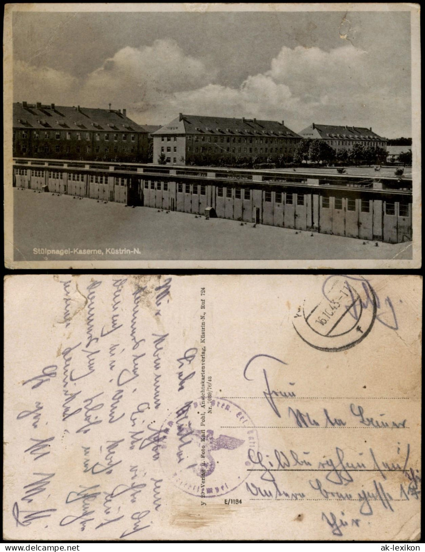 Küstrin Kostrzyn nad Odrą Stälpnagel-Kaserne, Neustadt 1943  gel. Feldpost WK2