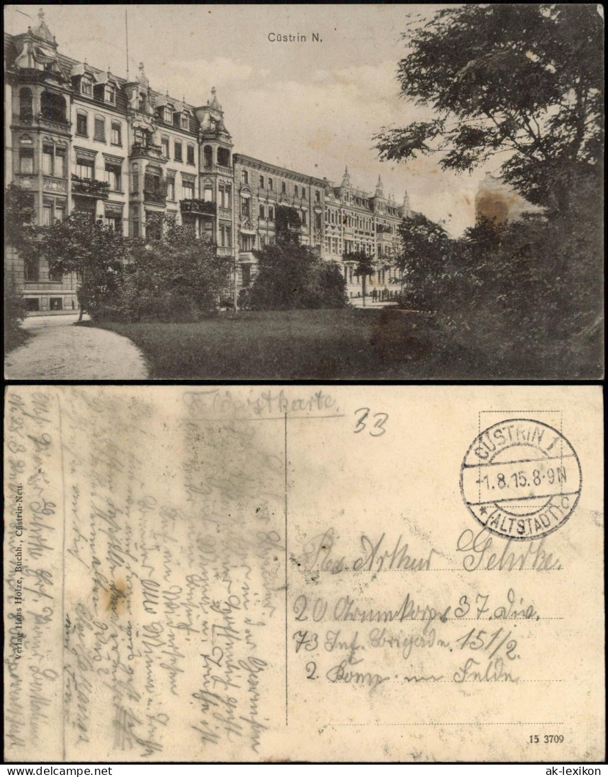 Küstrin Kostrzyn nad Odrą Staraße 1915   im 1. Weltkrieg Feldpost
