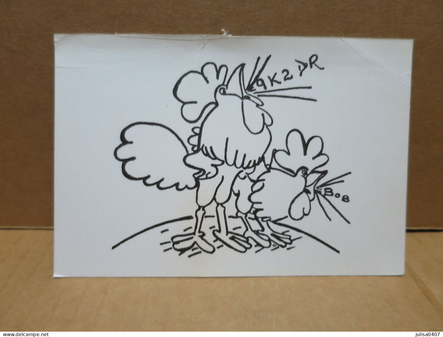 KUWAIT KOWEIT carte radio amateur illustrée coq