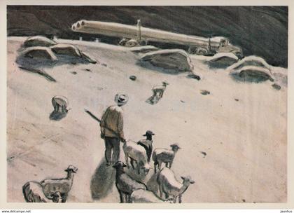 across Kyrgyzstan by V. Rogachev - Montain Roads - illustration - 1979 - Russia USSR - unused