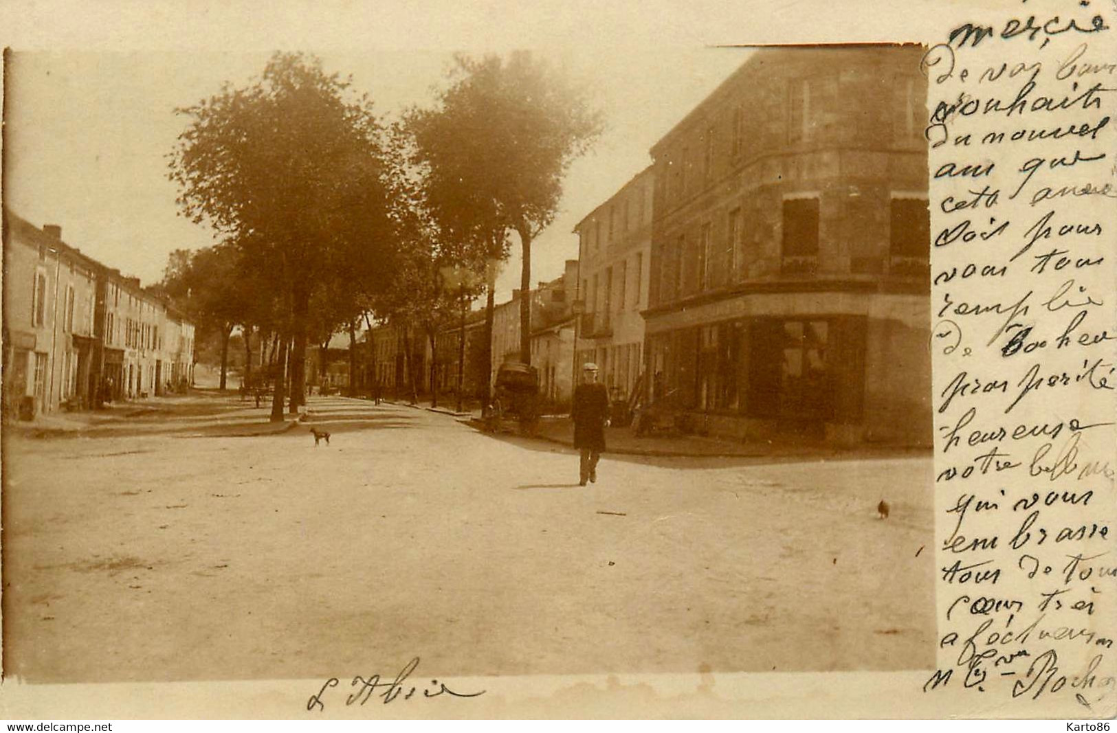 l'absie * carte photo 1904 * place du village