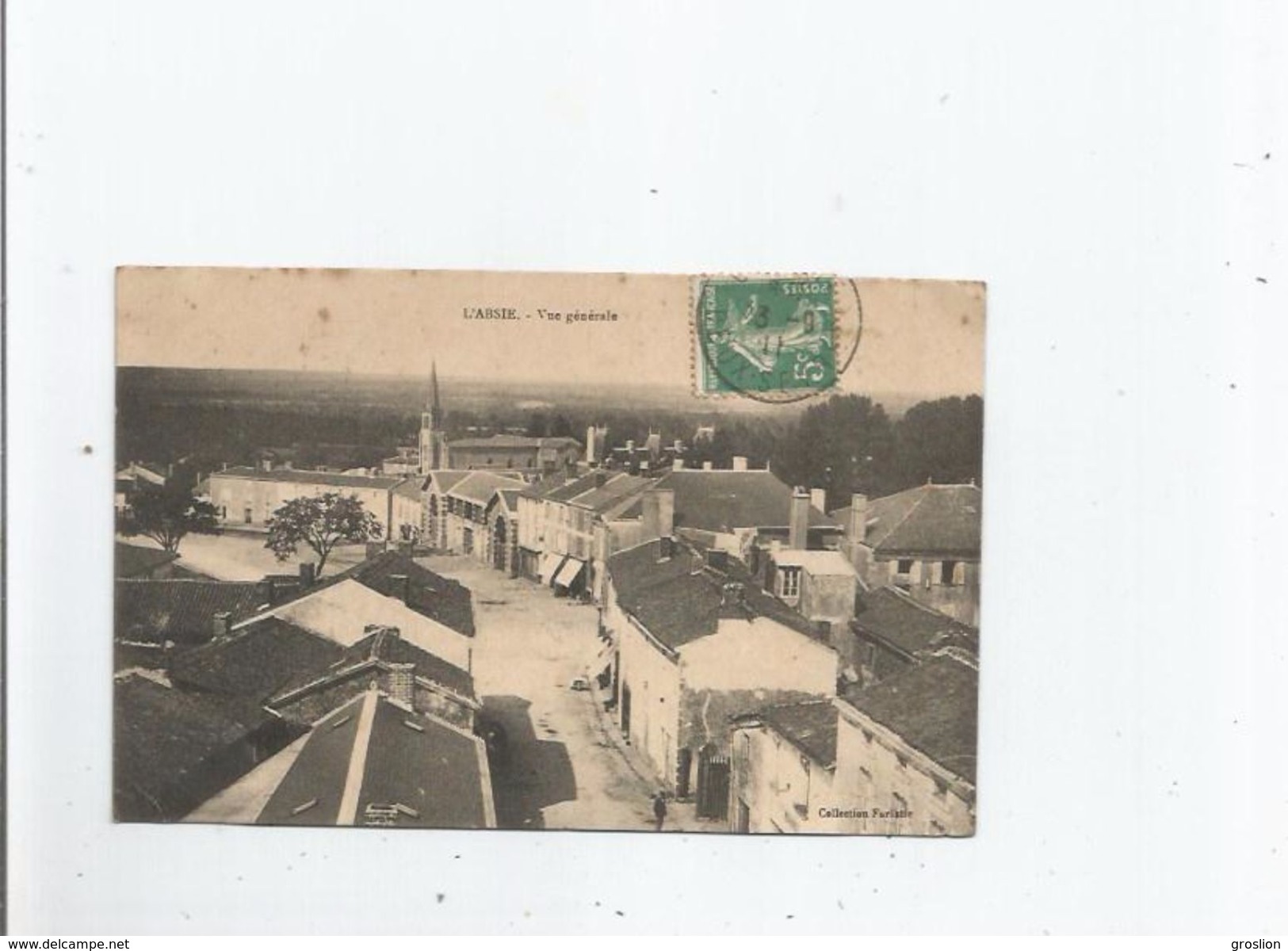 L'ABSIE (DEUX SEVRES) VUE GENERALE (PANORAMIQUE AVEC EGLISE) 1911