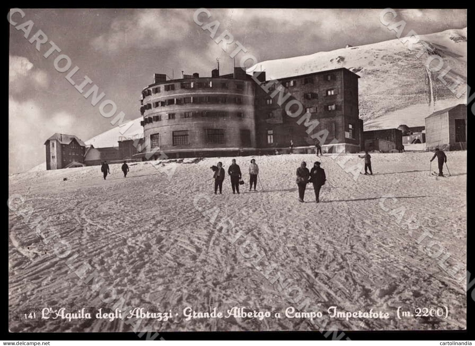 L'Aquila Città Grande Albergo Campo Imperatore Sci FG Foto cartolina GM0870