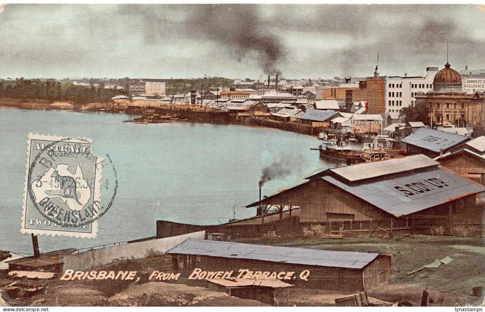 L042 Australia Queensland 1926 Brisbane from Bowen Terrace vintage postcard