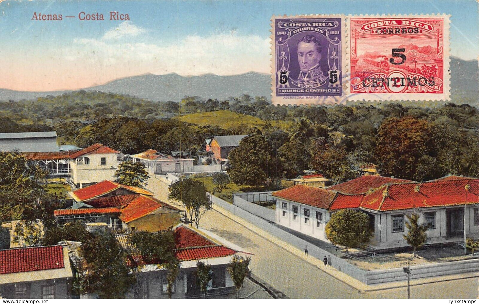 L042 Costa Rica 1929 Atenas vintage postcard