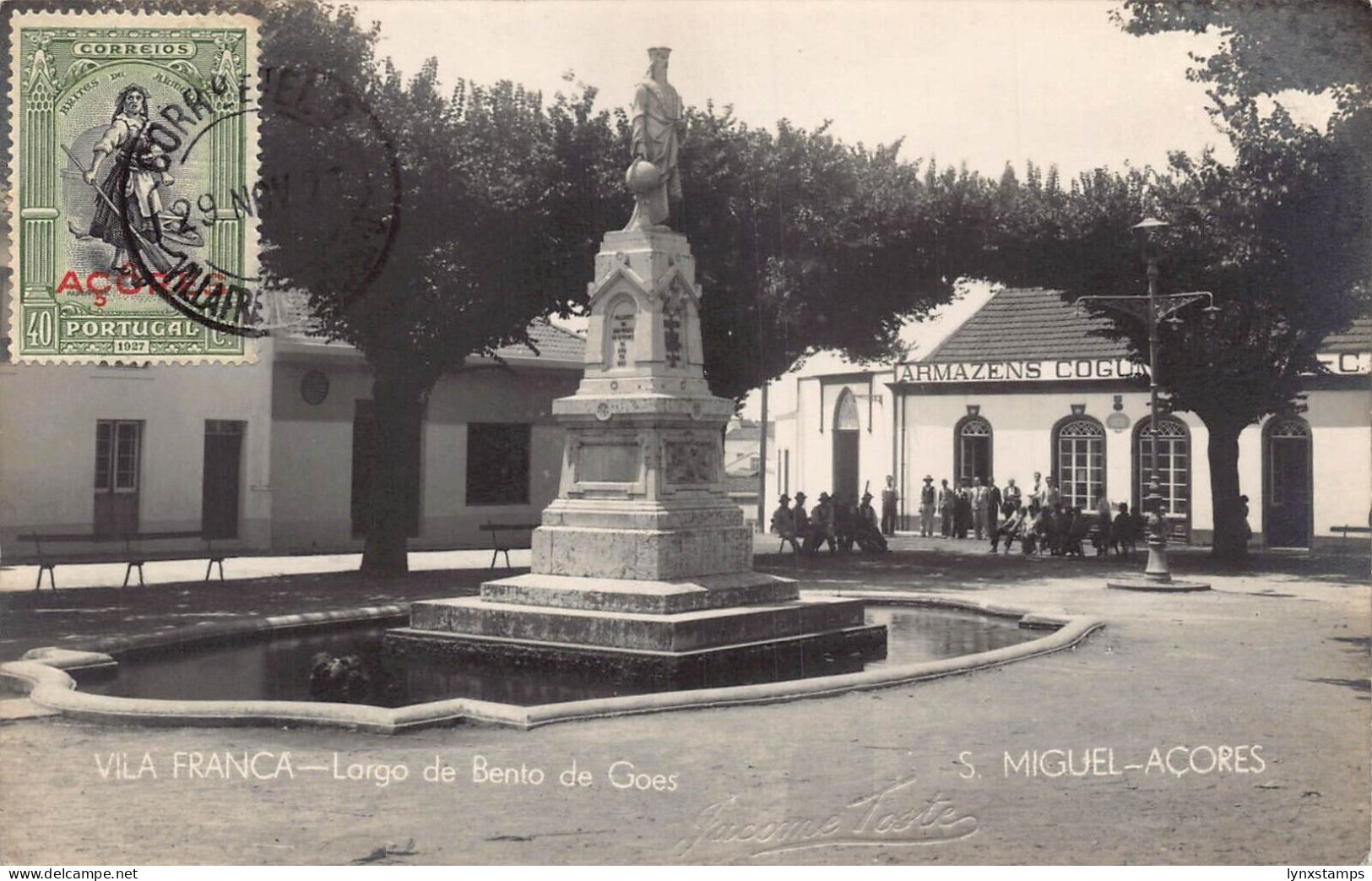 L042 Portugal Azores 1927 Vila Franca real photo vintage postcard