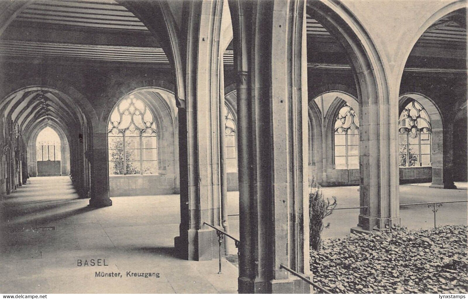 L100 Switzerland Basel Muenster Kreuzgang Porticos vintage postcard