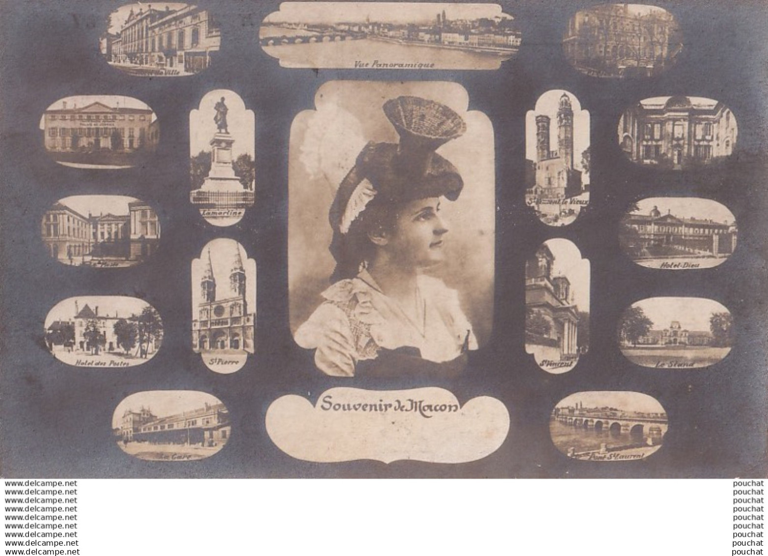 L16-71) MACON - SOUVENIR - CARTE PHOTO MULTIVUES - EDIT. FAURE A MACON - EN 1906 - ( 2 SCANS )
