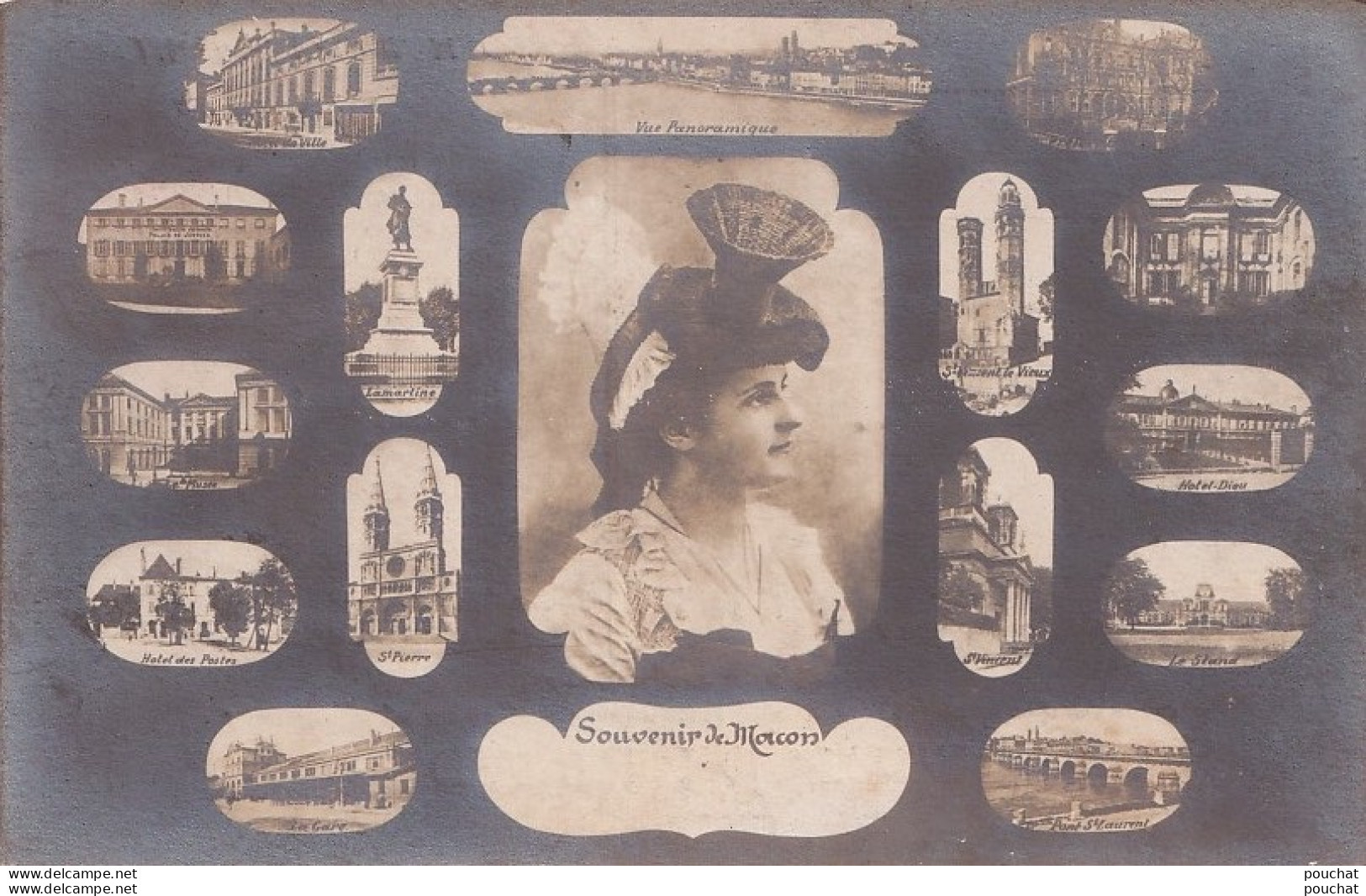 L16-71) MACON - SOUVENIR - CARTE PHOTO MULTIVUES - EDIT. FAURE A MACON - EN 1906 - ( 2 SCANS )