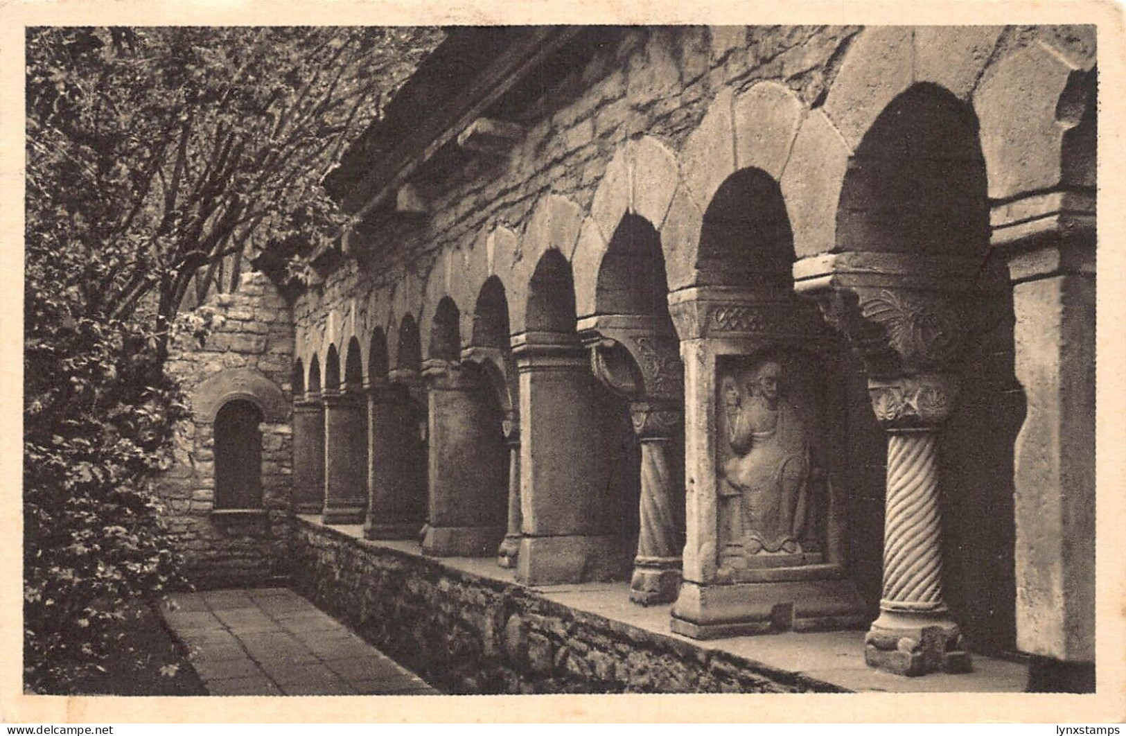 L183 Germany 1921 Wuertzburg Ehemaliger Neumuenster Kreuzgang vintage postcard