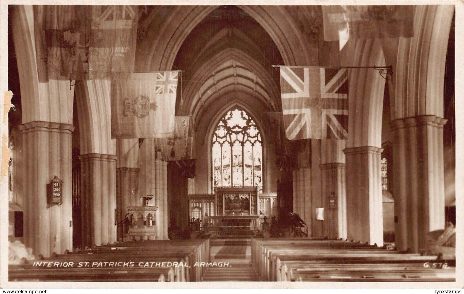 L243 Northern Ireland St Patricks Protestant Cathedral Armagh interior postcard