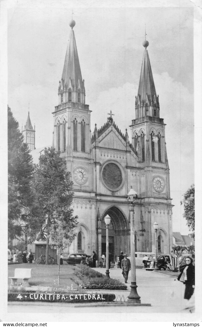 L251 Brazil CURITIBA - CATEDRAL vintage postcard