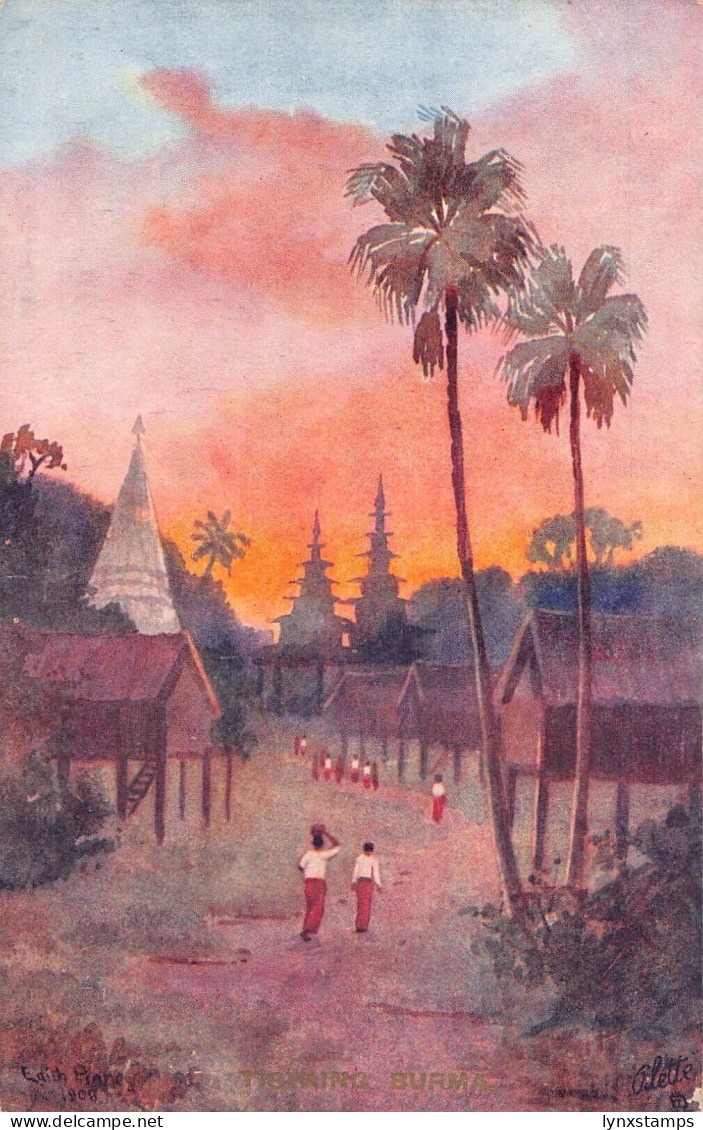 L255 Burma Myanmar A Scene at Tigyaing postcard