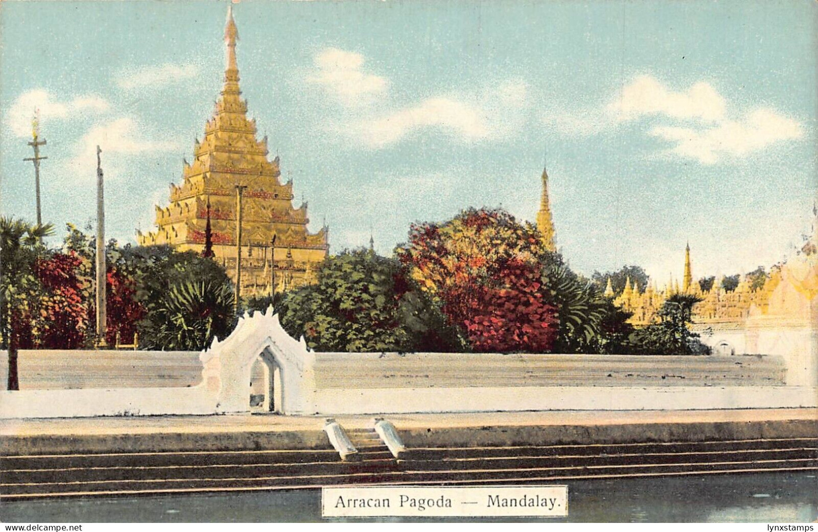 L255 Burma Myanmar Mandalay Arracan Pagoda postcard