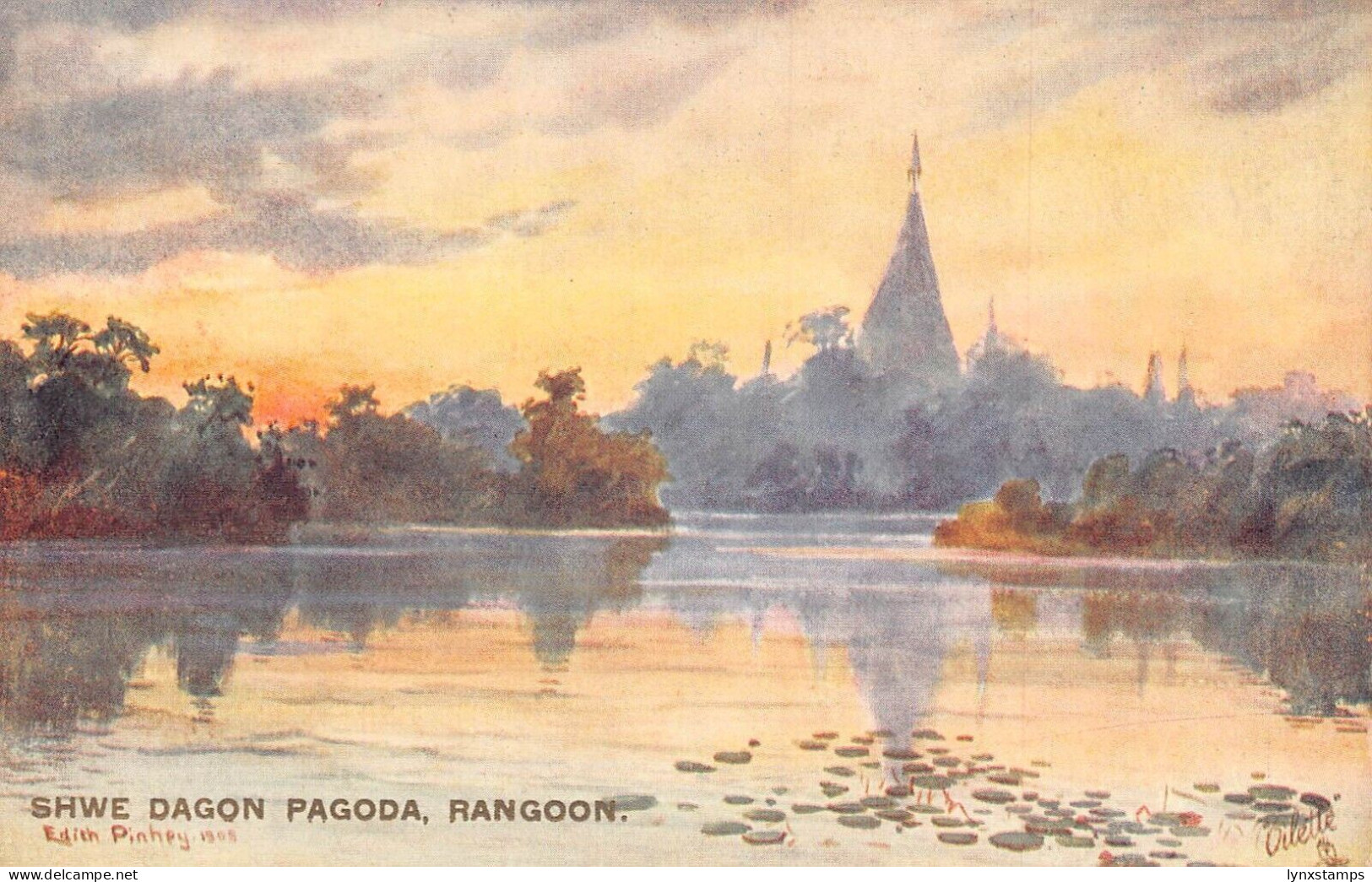 L255 Burma Myanmar Rangoon Shwe Dagon Pagoda postcard