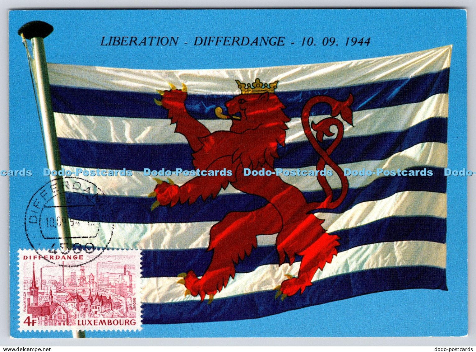 L353060 Liberation Differdange Drapeau au Lion Luxembourgeois Messageries du Liv
