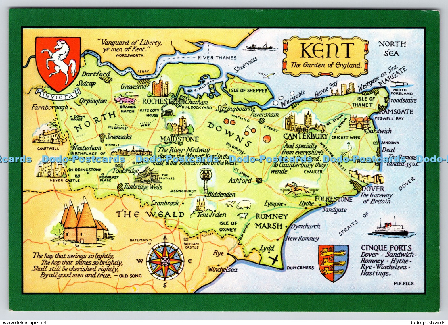L364529 Kent Map J Salmon Sevenoaks Kent