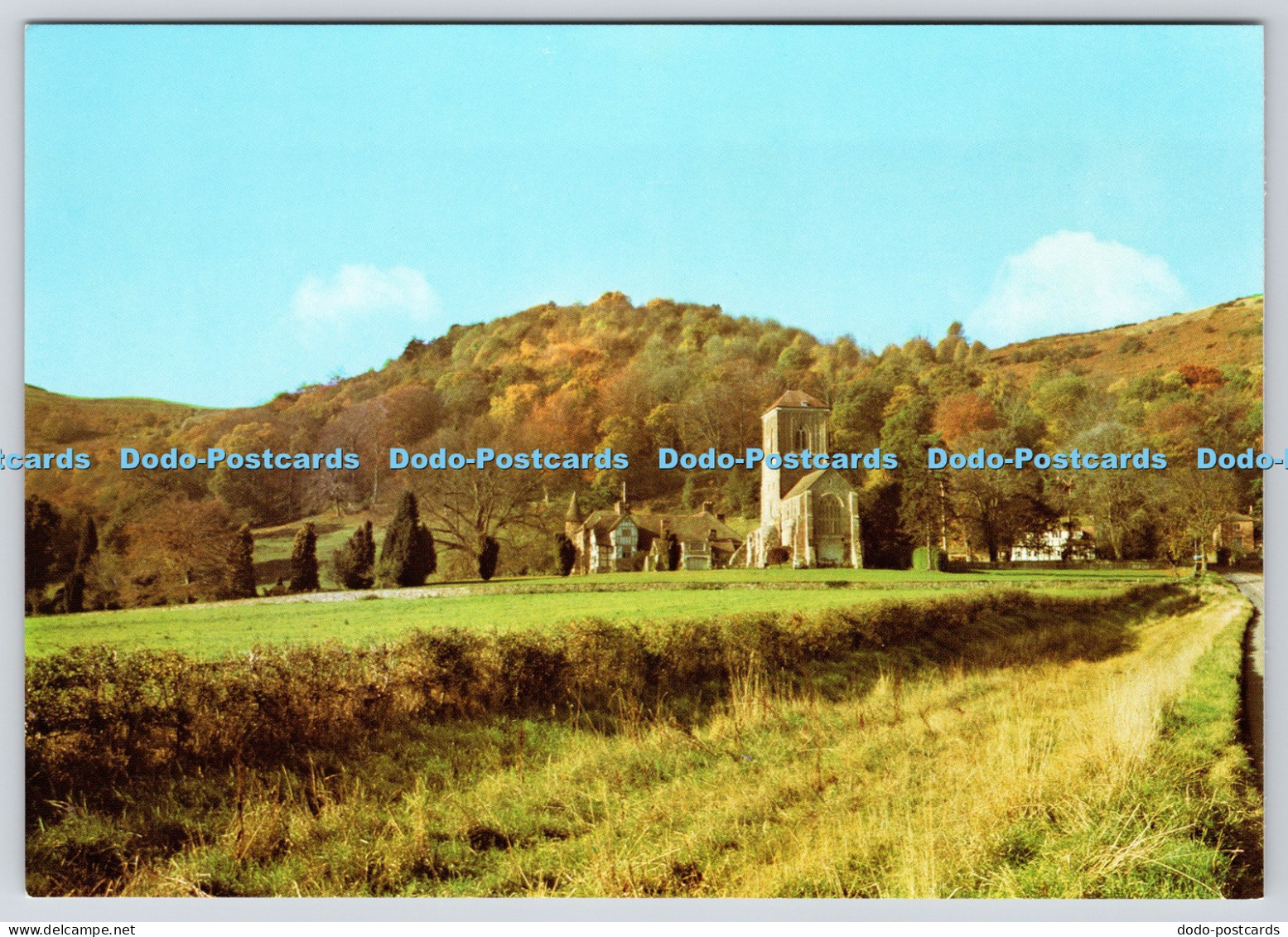 L373415 Little Malvern Priory Church and Little Malvern Court Beneath Wooded Wyn