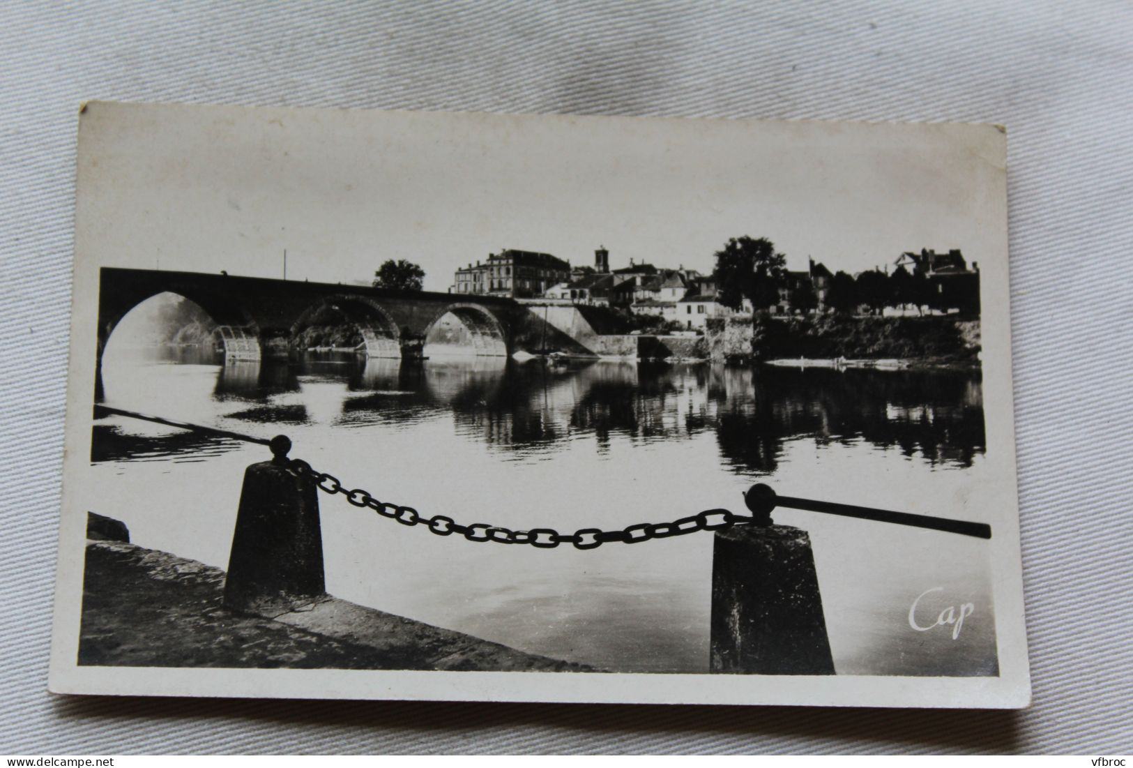 L473, Cpsm, Bergerac, pont sur la Dordogne et le faubourg, Dordogne 24