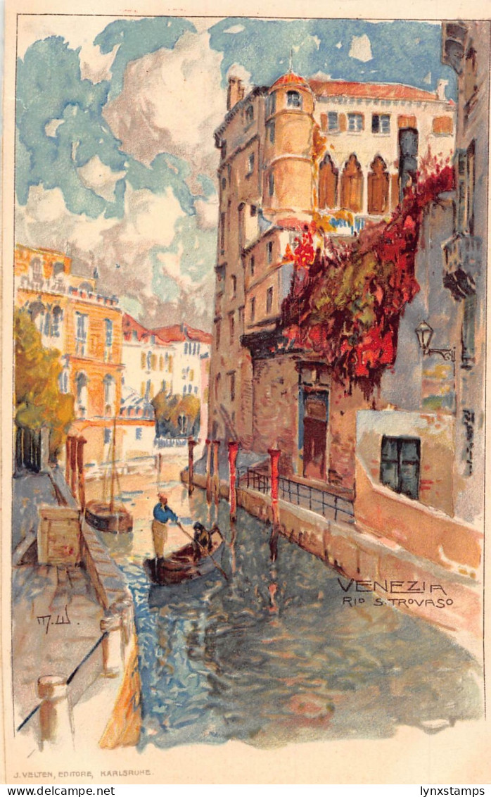 L487 Italy Venice Venezia Wielandt signed vintage postcard