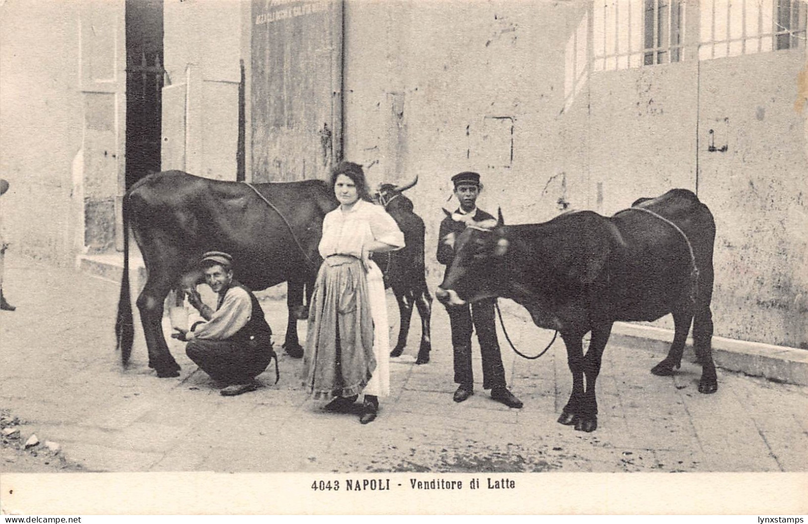 L525 Italy Napoli Naples Milk Sellers vintage postcard
