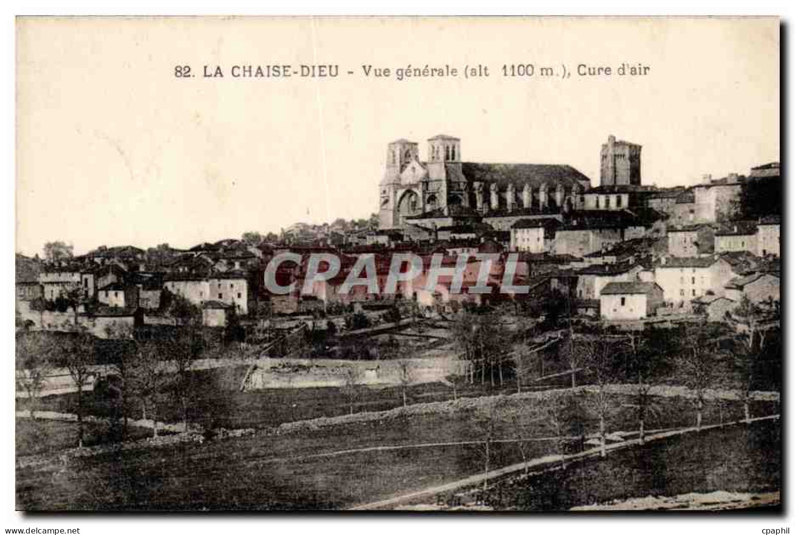 La Chaise Dieu CPA Vue generale Cur d'air