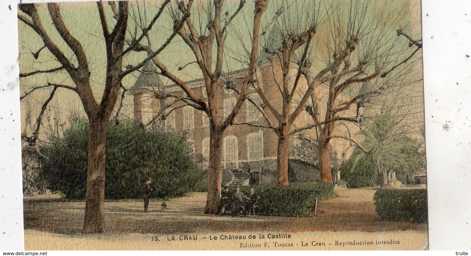 LA CRAU LE CHATEAU DE LA CASTILLE (CARTE TOILE ET COLORISEE)