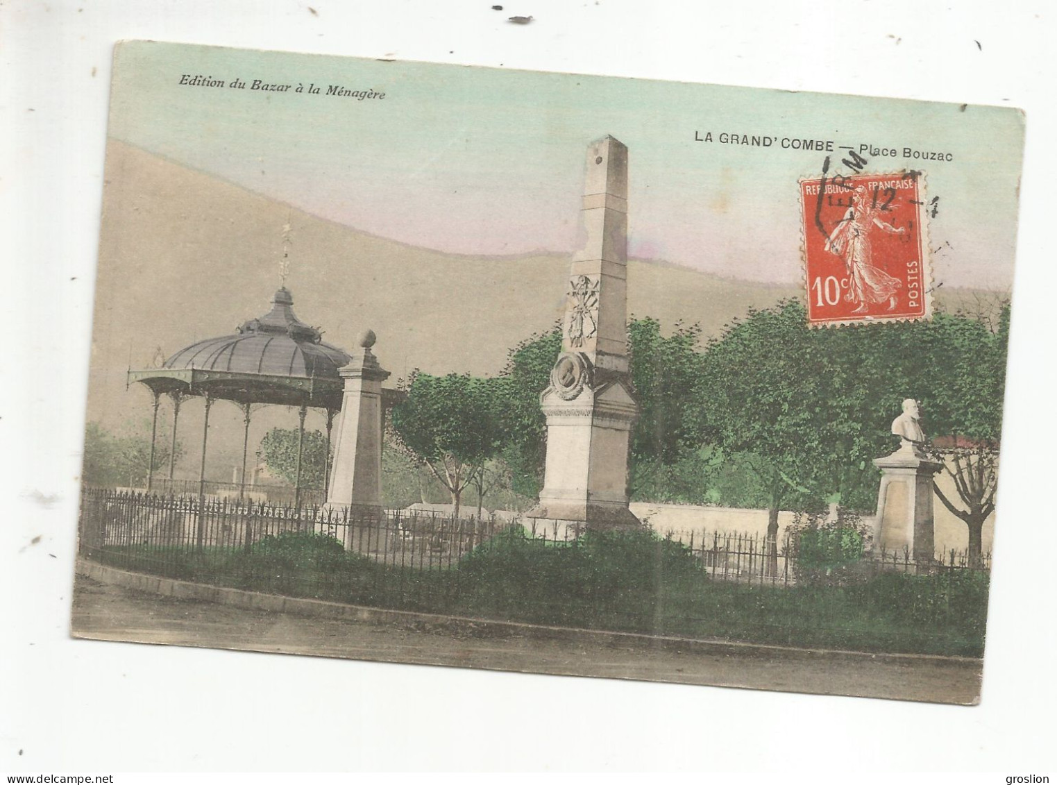 LA GRAND'COMBE PLACE BOUZAC  (KIOSQUE ET MONUMENT AUX MORTS)