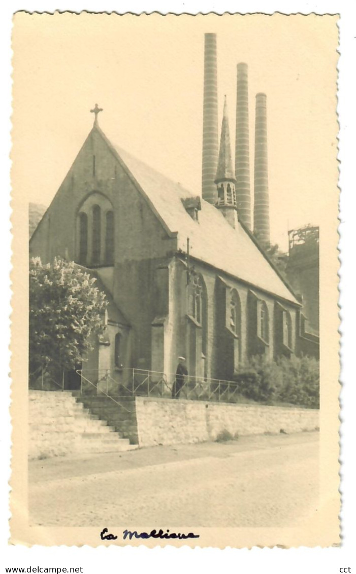 La Mallieule   Saint-Georges-sur-Meuse    CARTE PHOTO de l'église  mai 1947    RARE !!!!!