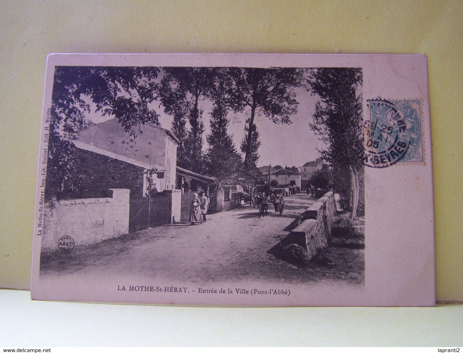 LA MOTHE SAINT-HERAY (DEUX-SEVRES) LES ATTELAGES. ENTREE DE LA VILLE. PONT-L'ABBE.