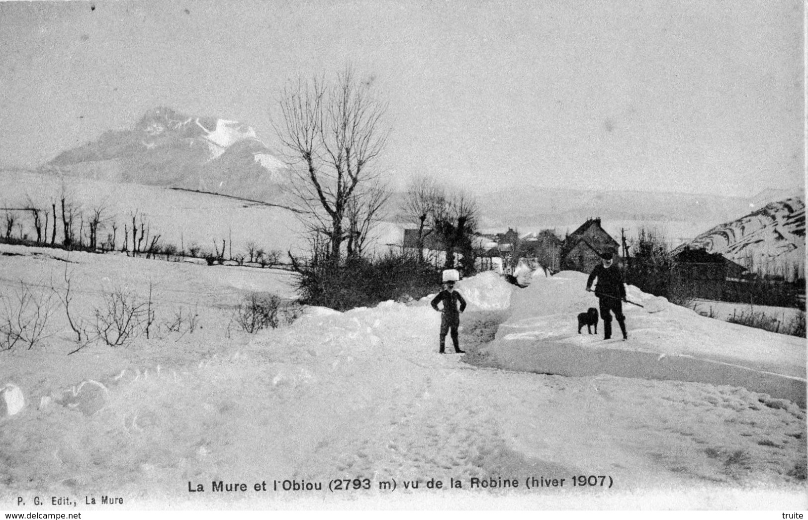 LA MURE ET L'OBIOU VU DE LA ROBINE (HIVER 1907)