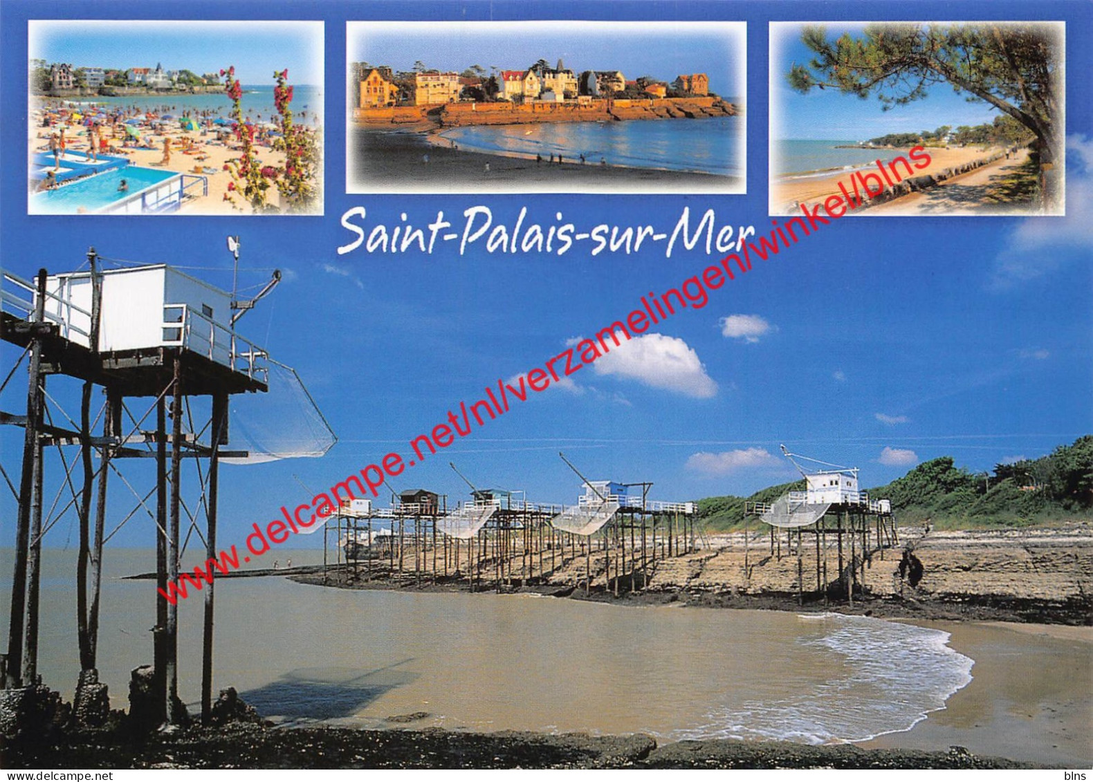 La plage du Platin et les carrelets - Saint-Palais-sur-Mer - (17) Charente Maritime