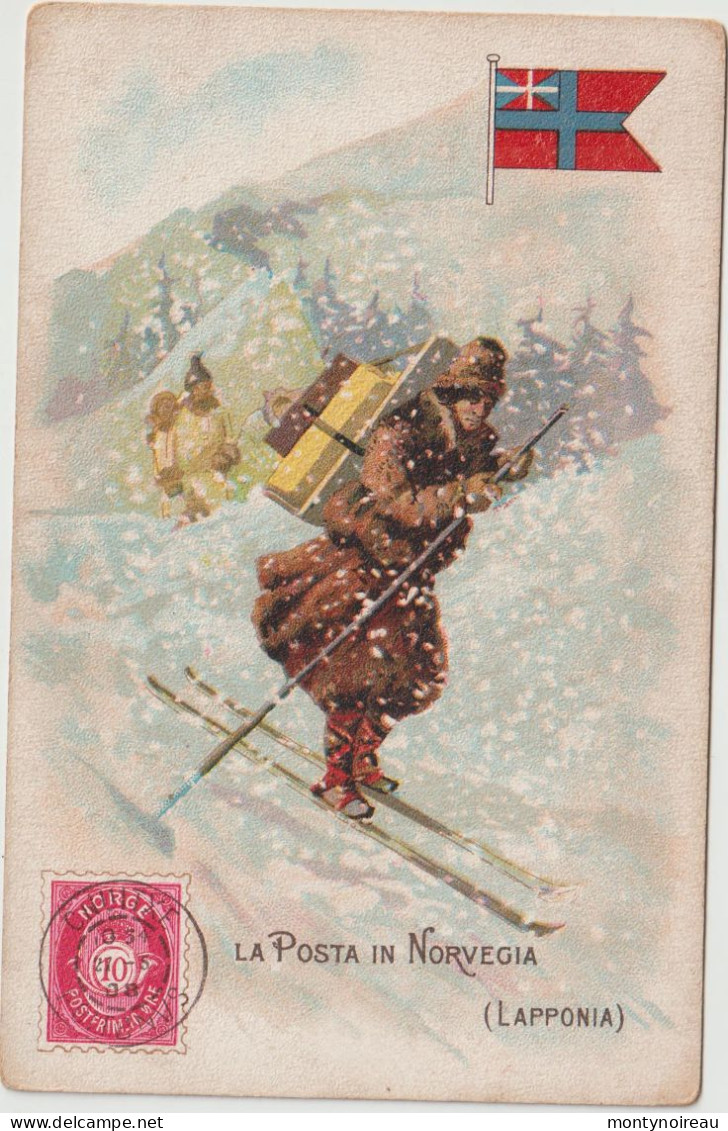 la poste , italie ,milano    :  la  posta  in  norvégia , norvège , Lapponia, Laponie , ski