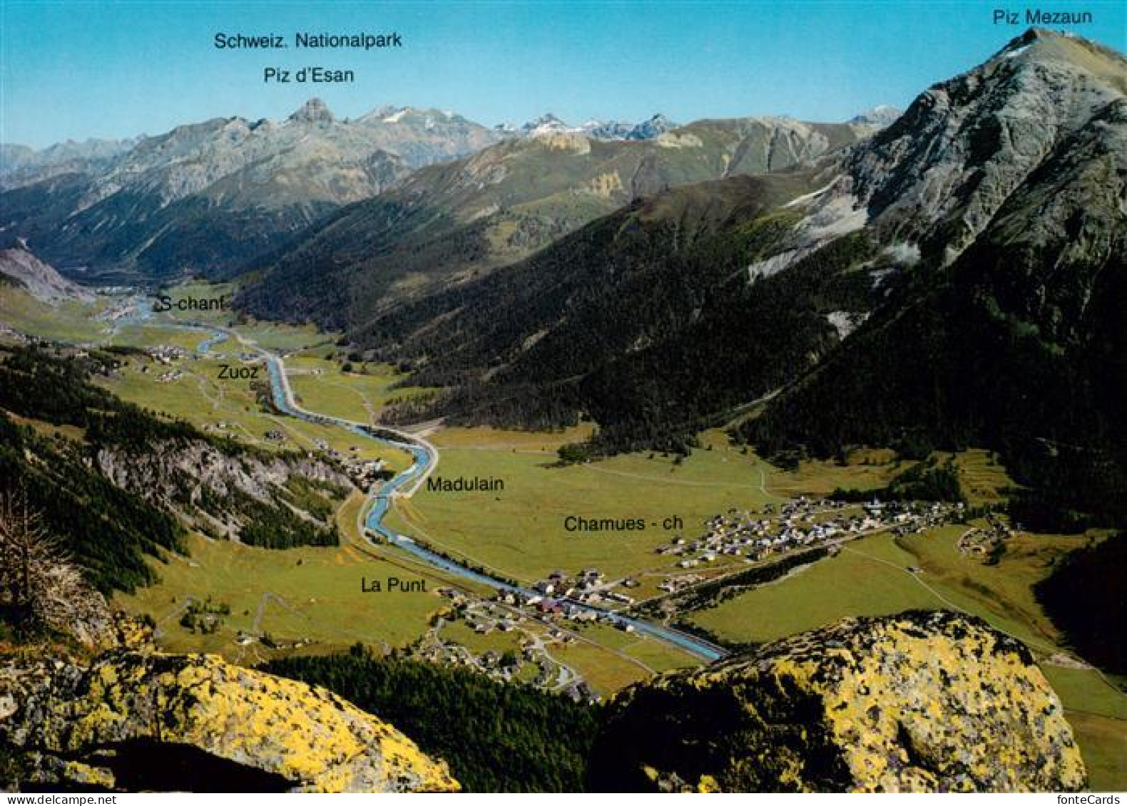 La Punt-Chamues-ch Madulain Zuoz S-chanf Vue aerienne