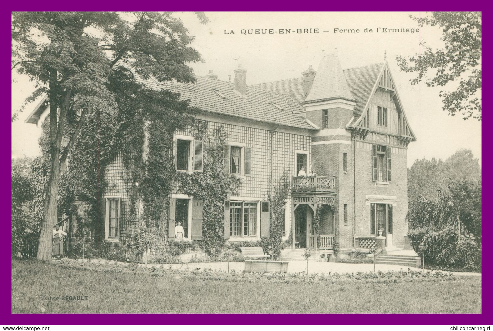 * LA QUEUE EN BRIE - Ferme de l'Ermitage - Animée - Edit. BEGAULT - 1914