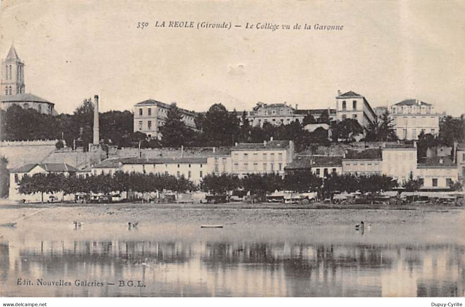 LA REOLE - Le Collège vu de la Garonne - très bon état