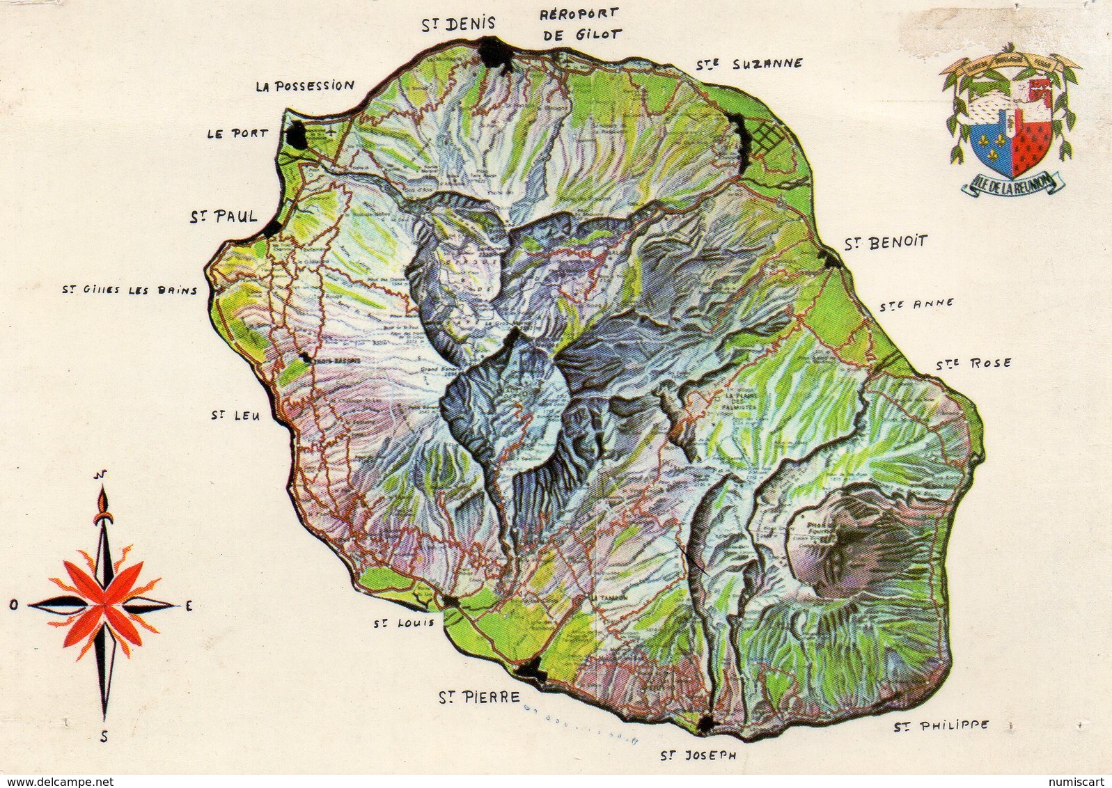La Réunion DOM TOM carte géographique map