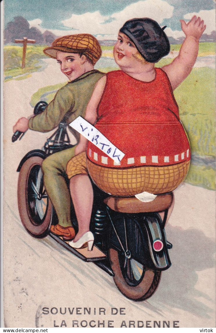 La Roche en Ardenne   (  carte a système  avec des petites vue )    moto