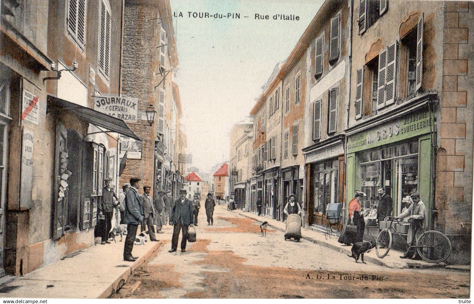 LA TOUR-DU-PIN RUE D'ITALIE ( CARTE COLORISEE )