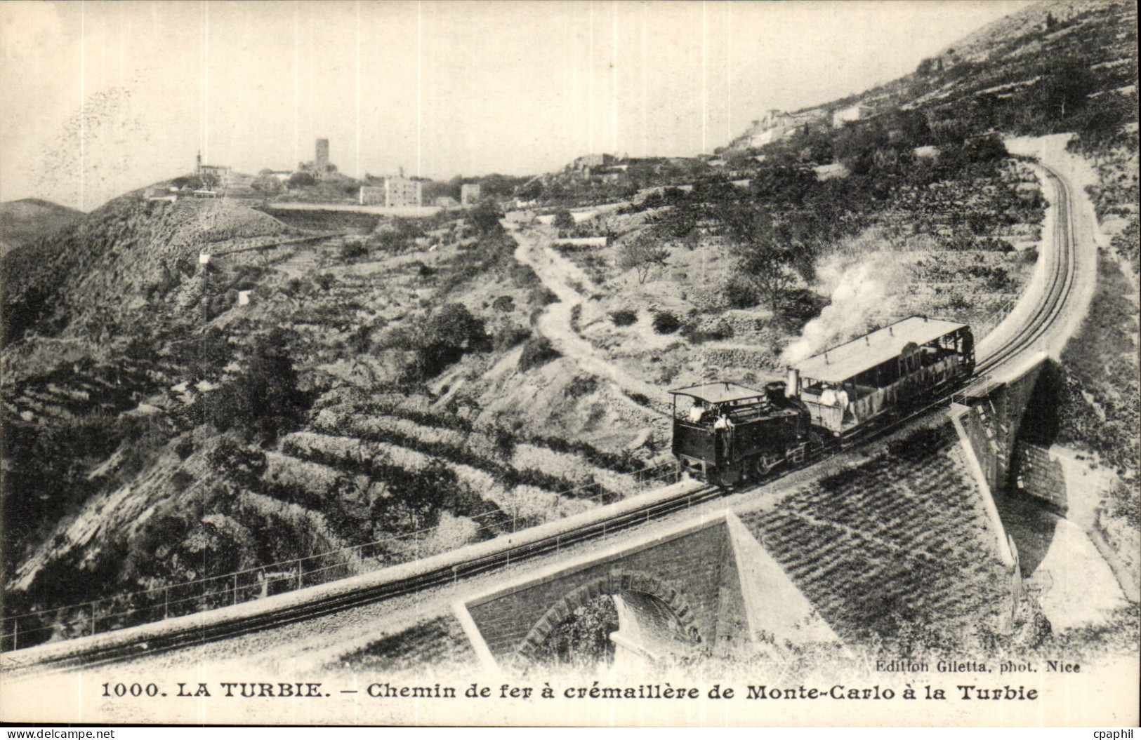 La Turbie - CHemin de Fer a Cremaillere de Monte Carlo a la Turbie - train - CPA