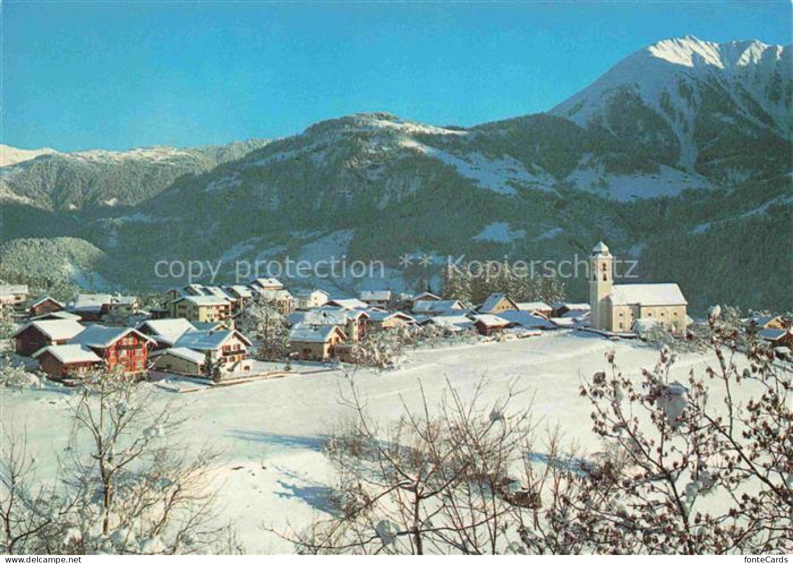 Laax Surselva GR Panorama Weisse Arena von Laax-Flims