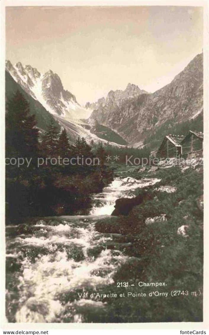 Lac Champex Entremont VS Val-d Arpette Pointe-d Orny Bergbach Gebirge Schnee Wal