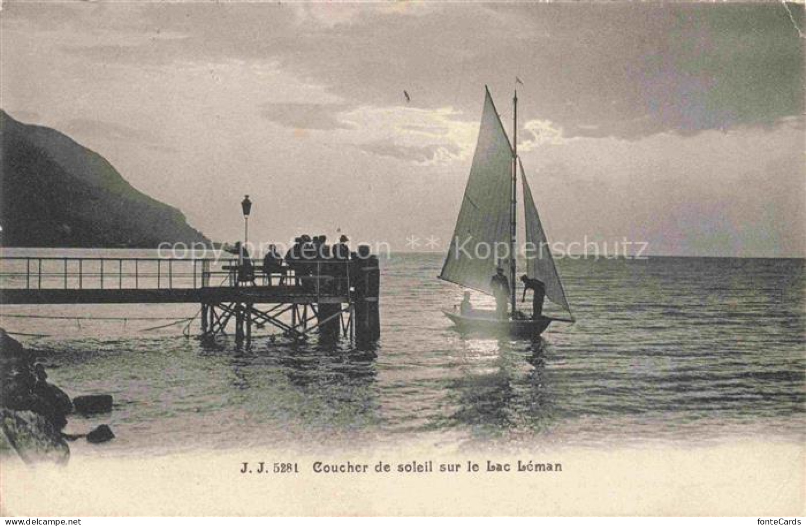 Lac Leman Genfersee GE Coucher de soleil sur le Lac Leman